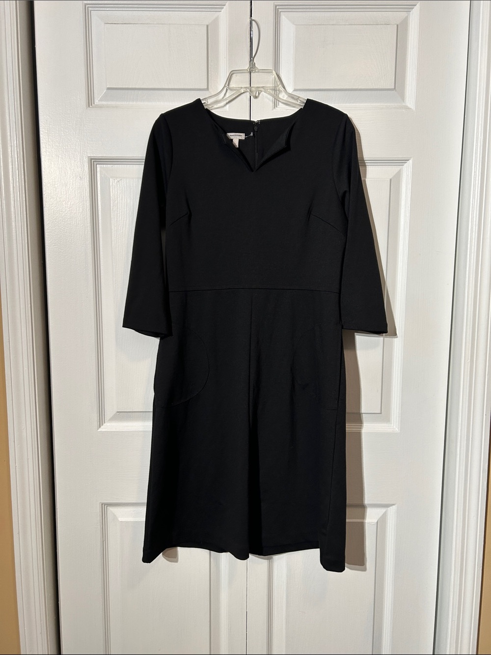 Talbots Black 3/4 Sleeve A-Line Dress Size 8